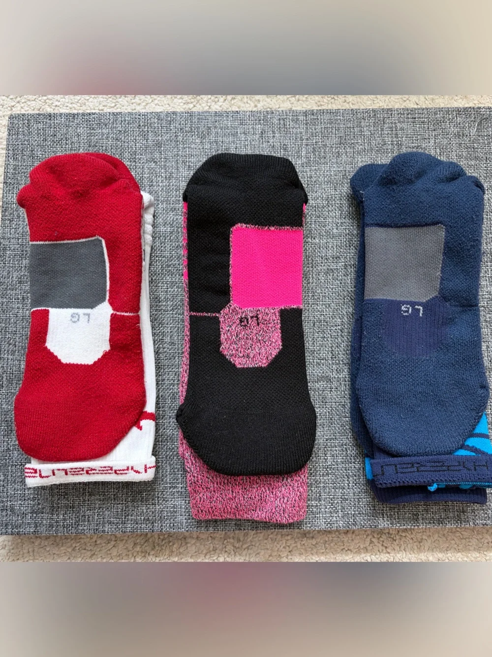 Nike Men's Low-Cut Athletic Socks - Red, Pink & Navy (3-Pack)